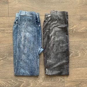 blue and black jeggings set